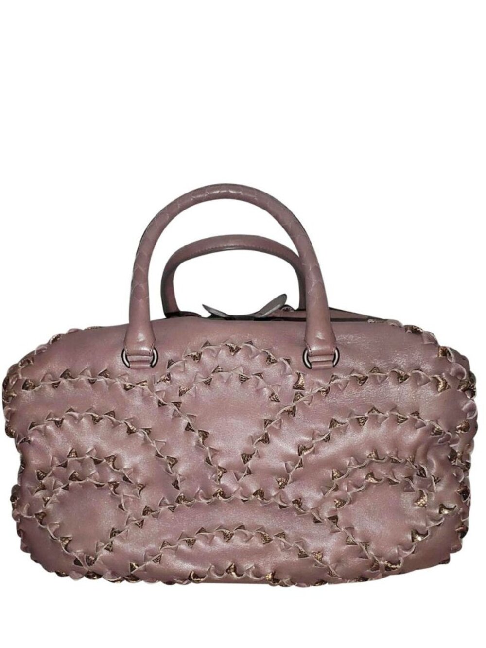 Bottega Veneta Karung Woven Mauve Bag